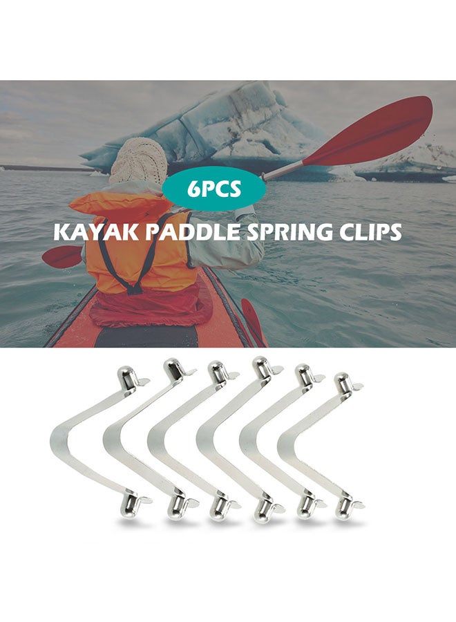 6-Piece Kayak Pedal Spring Clip Tent Pole Clip Push Button Spring Snap Clip Locking Tube Pin 14.0 x 10.0 x 1.5cm