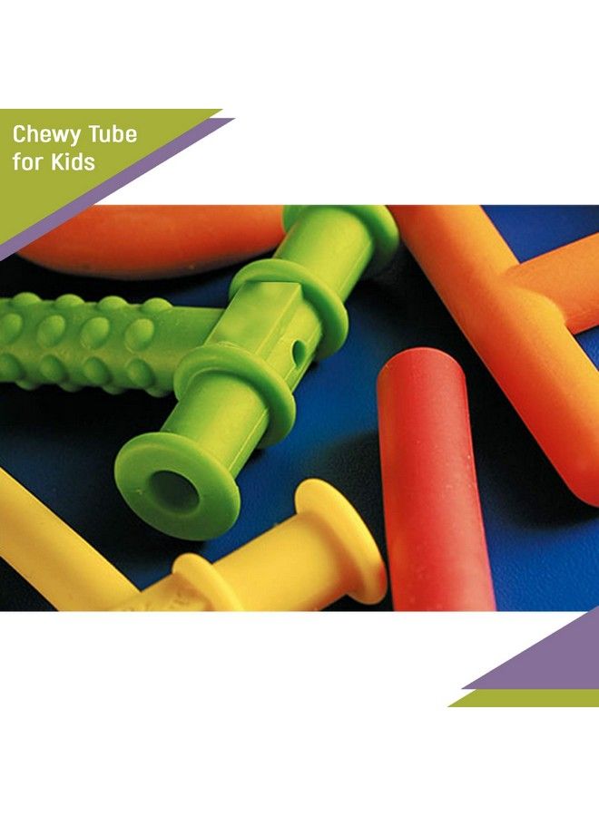 Safe O Kid Texture Chewy Tube;Teether Develop Baby'S Biting Skills Safely Texture Chewy Tube For Toddler 6 To 36 Months Green Pack Of 2