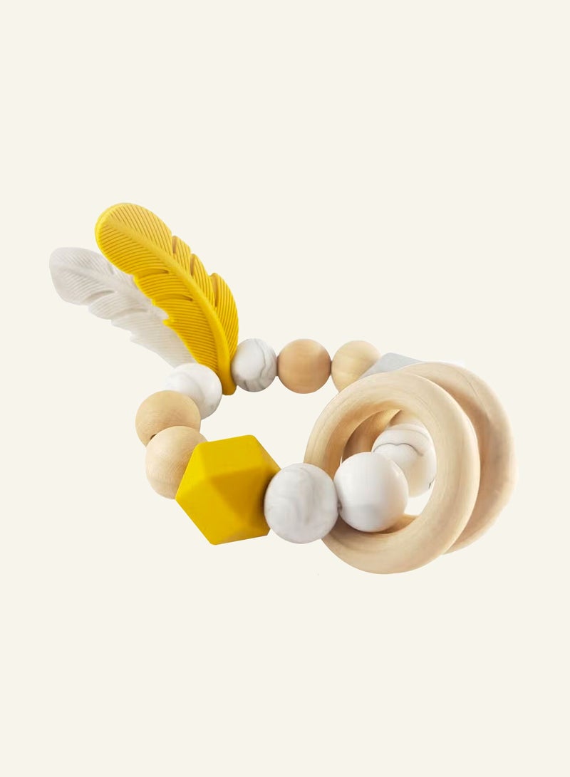 SMA Baby Feather Teether Teething Toys for Babies-Teething Toy Silicone BPA Free Anti-Dropping Infant Teether Pacifiers Chew Toys for Sucking Needs and Soothing Babies Sore Gums