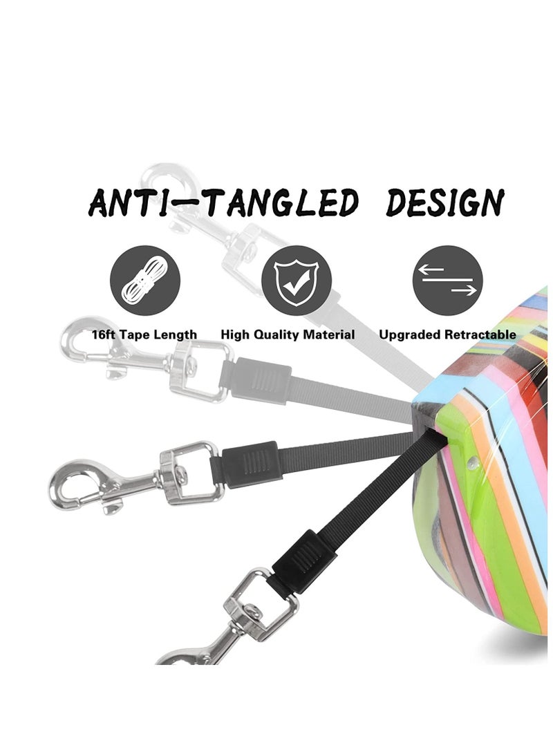 Retractable Dog Lead Extendable 16ft/5M, Retractable Dog Leads for Small Medium Dogs Up to 25KG, Extendable Dog Leads with Anti-Slip Handle, Anti-Tangled Strong Nylon Tape