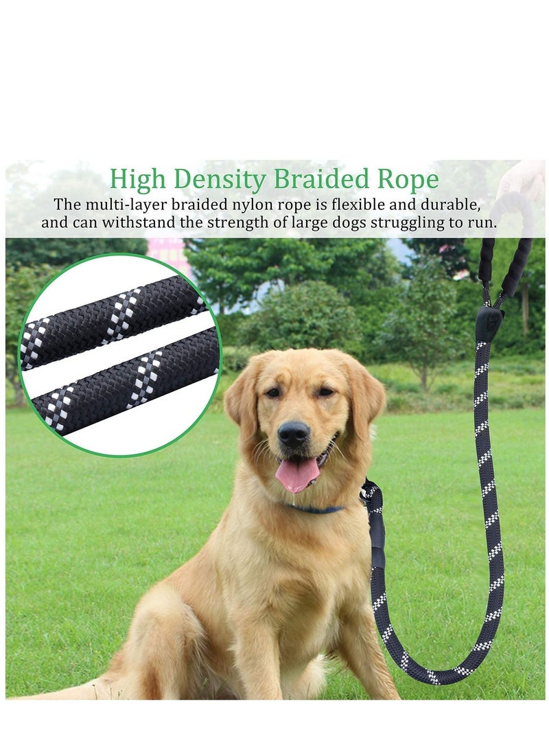 Rope Dog Lead 5FT Durable Rope Twist Lead with Soft Padded Handle and High Reflective Threads for Small Medium and Large Dogs