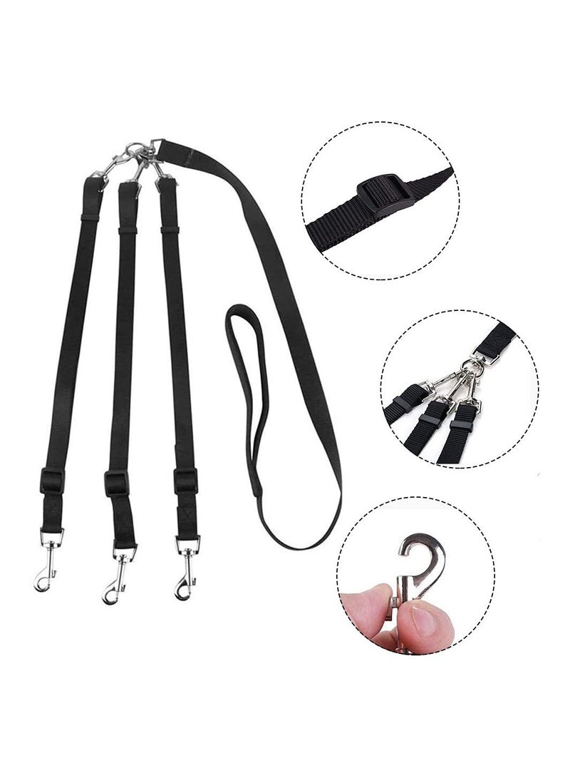 SYOSI 3 in 1 Dog Leashes, with Adjustable Detachable Coupler, Durable Strong Nylon Long Line Dog Leads, Anti-Pull Dog Leash, for Three Dogs Pet Walking Hiking