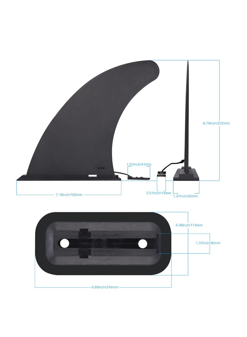 Surfboard Fins, Removable Universal SUP Fin, Nylon Safe Reinforced Replacement Diverter Tail Rudder for Longboard Surfboard, Inflatable Paddle Board, Stand-Up Board