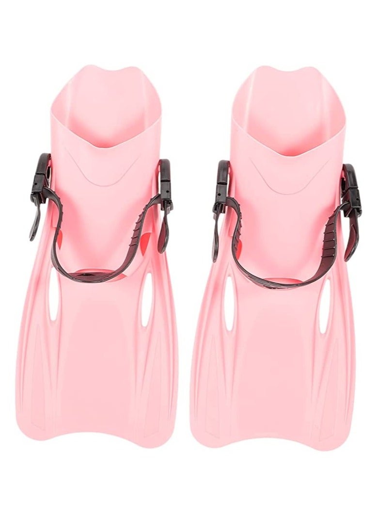 Swim Flippers Diving Fins Fishing Tube Snorkeling Adjustable Child Pink