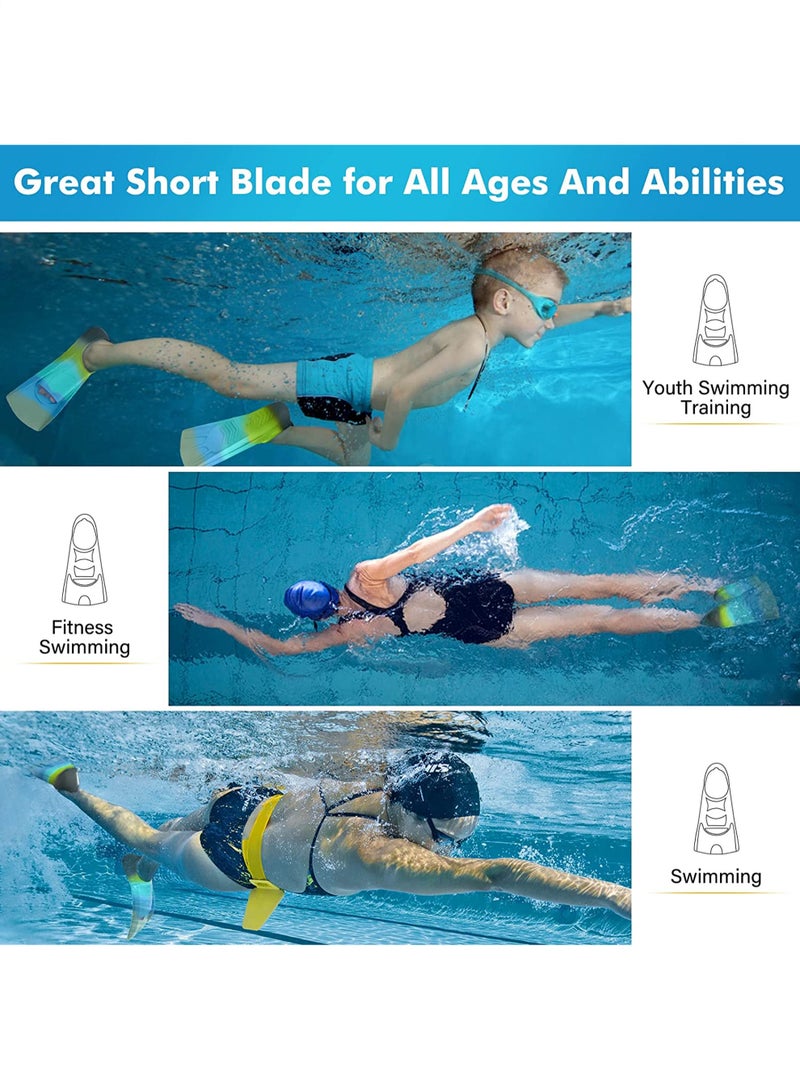 Swim Training Fins Silicone Swimming Fins for Kids Teens Adults Women Men