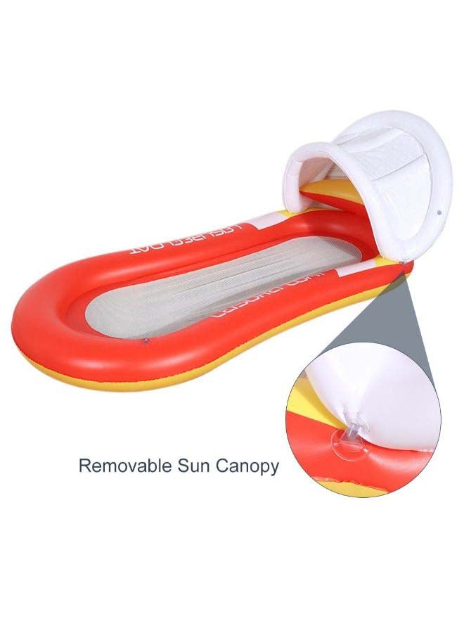 Inflatable PVC Pool Float with Canopy Swimming Pool Lounger Floating Hammock Raft 35x25x5cm