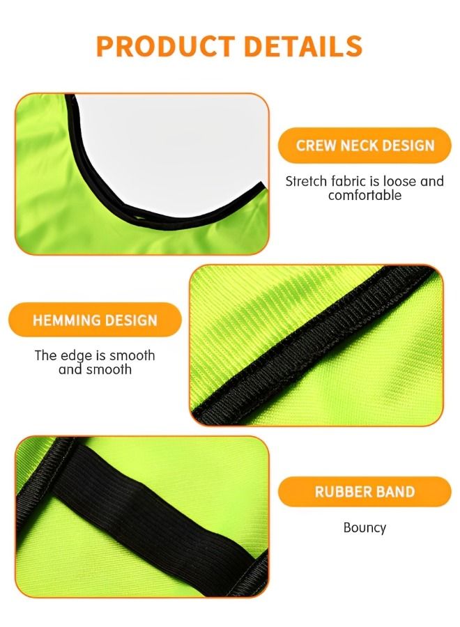 12 Pack Scrimmage Training Vest, Sports Pinnies, Basketball Soccer Training Vest, Practice Jerseys, Practice Vest for Adult Youth Kids with Carry Bag.