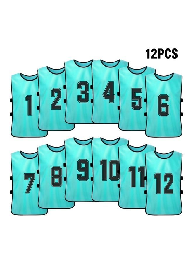 Sports Pinnies Numbered Practice Vest Pennies For Soccer Basketball Jersey Bibs,Set Of 12 Youth Adults Team