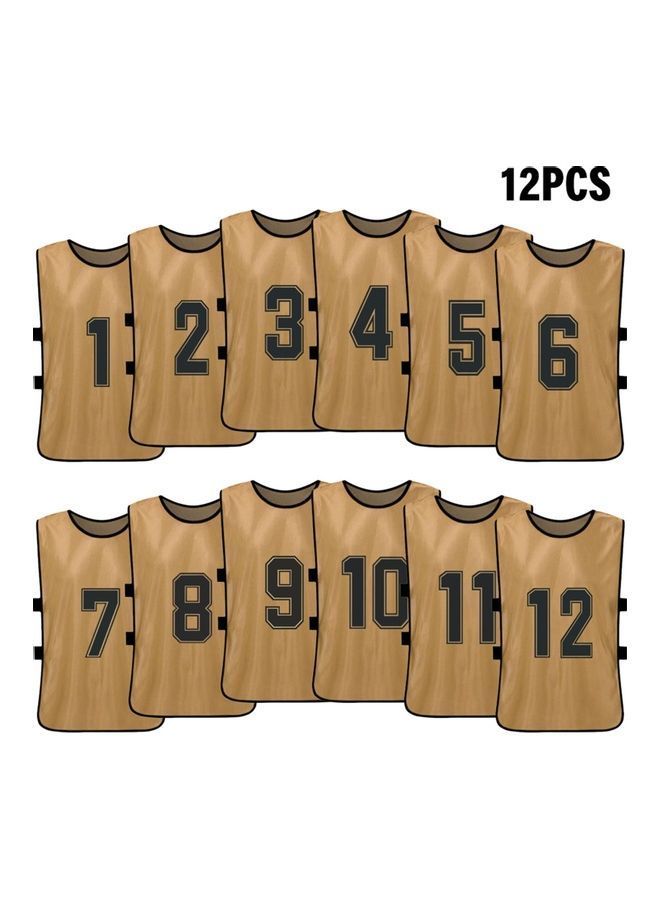Sports Pinnies Numbered Practice Vest Pennies For Soccer Basketball Jersey Bibs,Set Of 12 Youth Adults Team