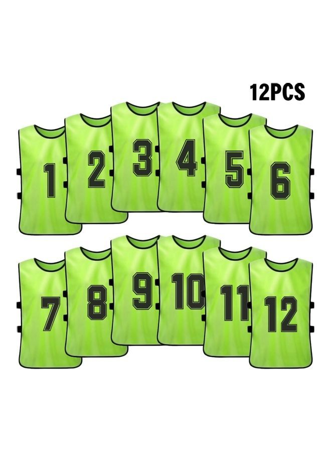 Sports Pinnies Numbered Practice Vest Pennies For Soccer Basketball Jersey Bibs,Set Of 12 Youth Adults Team