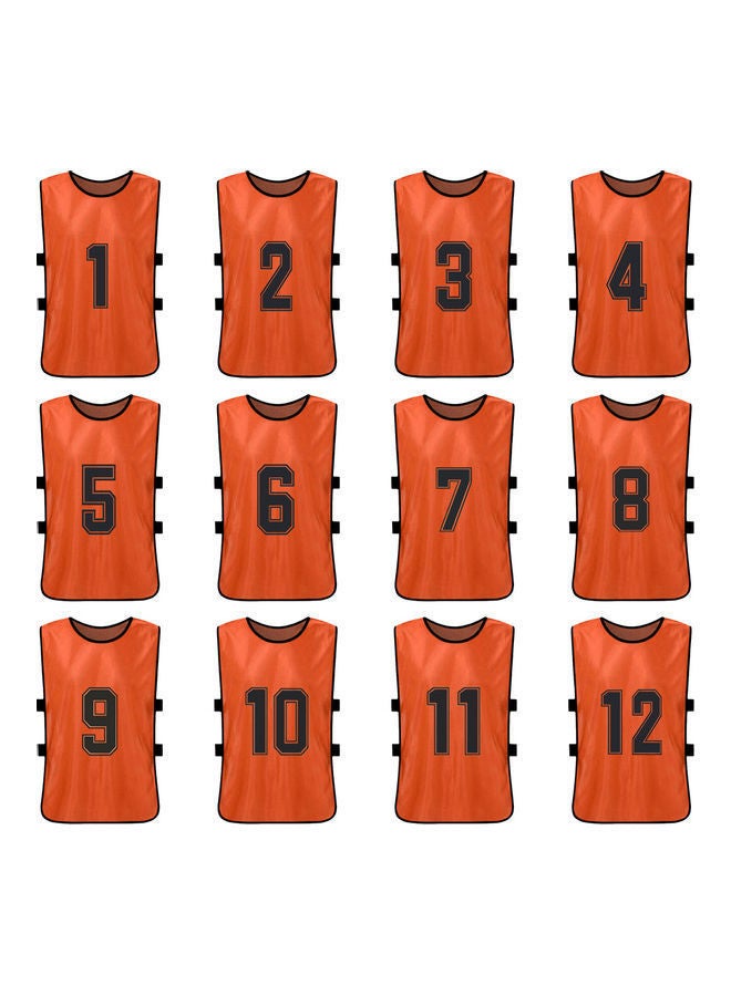 Sports Pinnies Numbered Practice Vest Pennies For Soccer Basketball Jersey Bibs,Set Of 12 Youth Adults Team