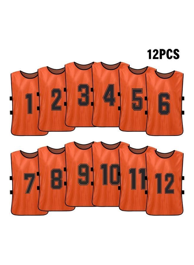 Sports Pinnies Numbered Practice Vest Pennies For Soccer Basketball Jersey Bibs,Set Of 12 Youth Adults Team