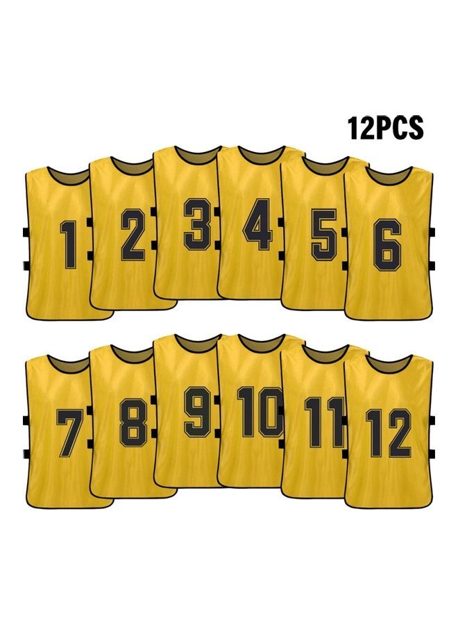 Sports Pinnies Numbered Practice Vest Pennies For Soccer Basketball Jersey Bibs,Set Of 12 Youth Adults Team