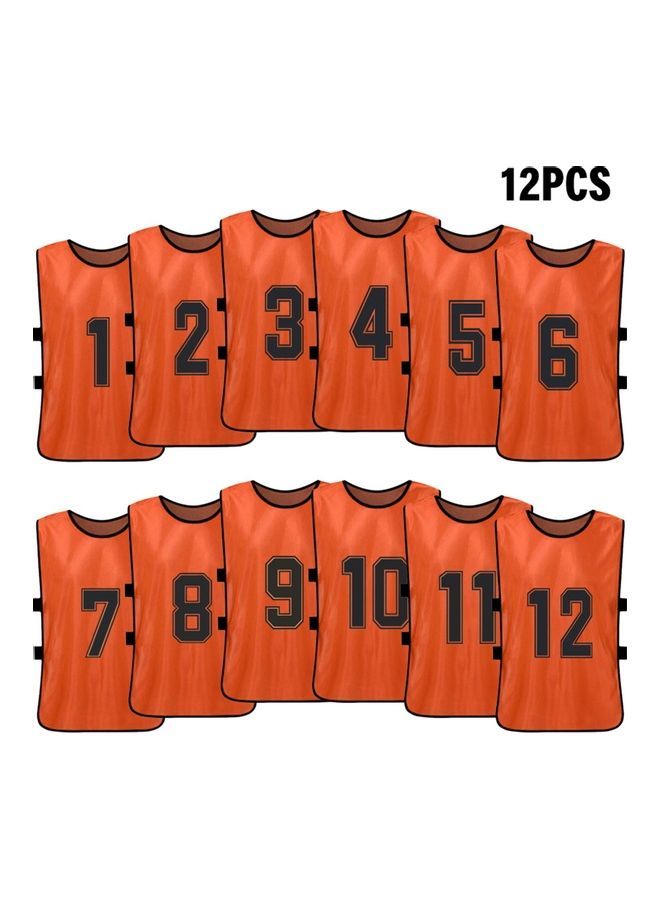 Sports Pinnies Numbered Practice Vest Pennies For Soccer Basketball Jersey Bibs,Set Of 12 Youth Adults Team