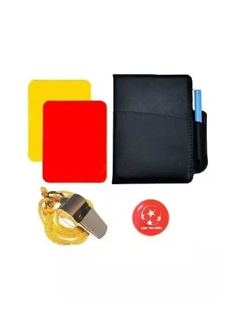 Referee Pack Coin Whistle Red/Yellow Card Pen Notepad