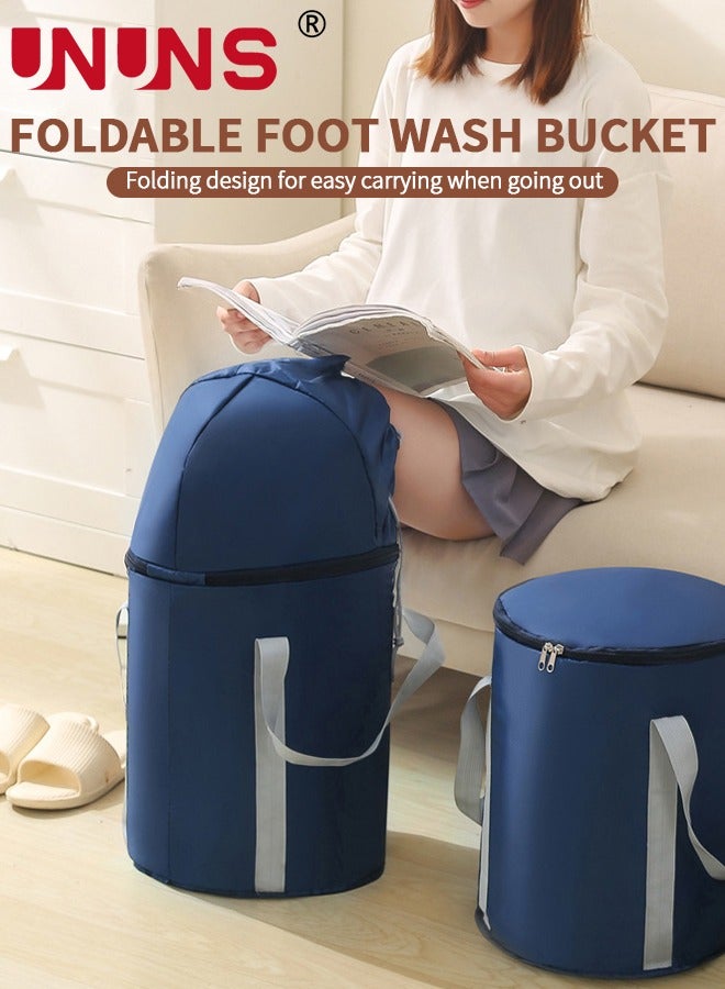 Foldable Footbath Basin,Collapsible Bucket With Storage Bag And Handle For Soaking Feet,Extensions Pedicure Foot Spa Bucket For Outdoor Washing Camping Travel