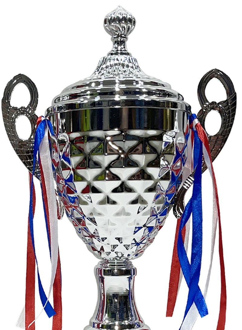 Metal Gold Trophies Set Personalised Trophies Cup With Colorful Ribbons And Tropheis Awards Sports Trophies Medals Appreciation Award Gift Acheievement Ceremony Trophies Basketball Football Trophy