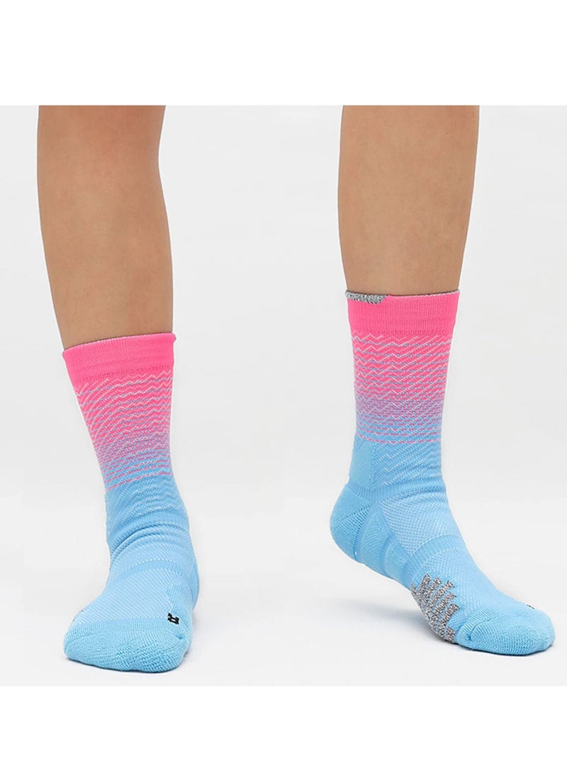 Sports Socks, 5 Pairs of Men's Basketball Socks Outdoor Colorful Trendy Mid-calf Soccer High Elasticity Compression Player for Competition Team Leggings