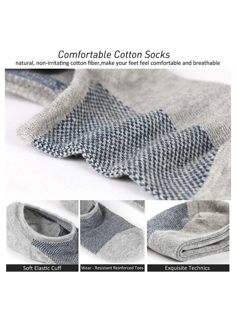 Mens Ankle Athletic Socks Low Cut Breathable Running Comfort Sports Trainer Cotton Casual Non-Slip No Show for Men and Women Invisible Crew Boat EUR43-48 6Pairs