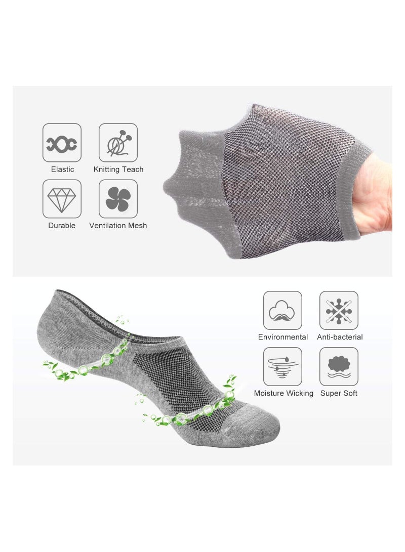 Mens Ankle Athletic Socks Low Cut Breathable Running Comfort Sports Trainer Cotton Casual Non-Slip No Show for Men and Women Invisible Crew Boat EUR43-48 6Pairs
