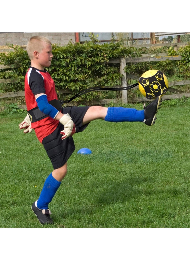Football Kick Trainer Soccer Training Equipment Aid Skills Improvement Solo Practice for Kids Adults Hands Free Universal Fits All Size Footballs