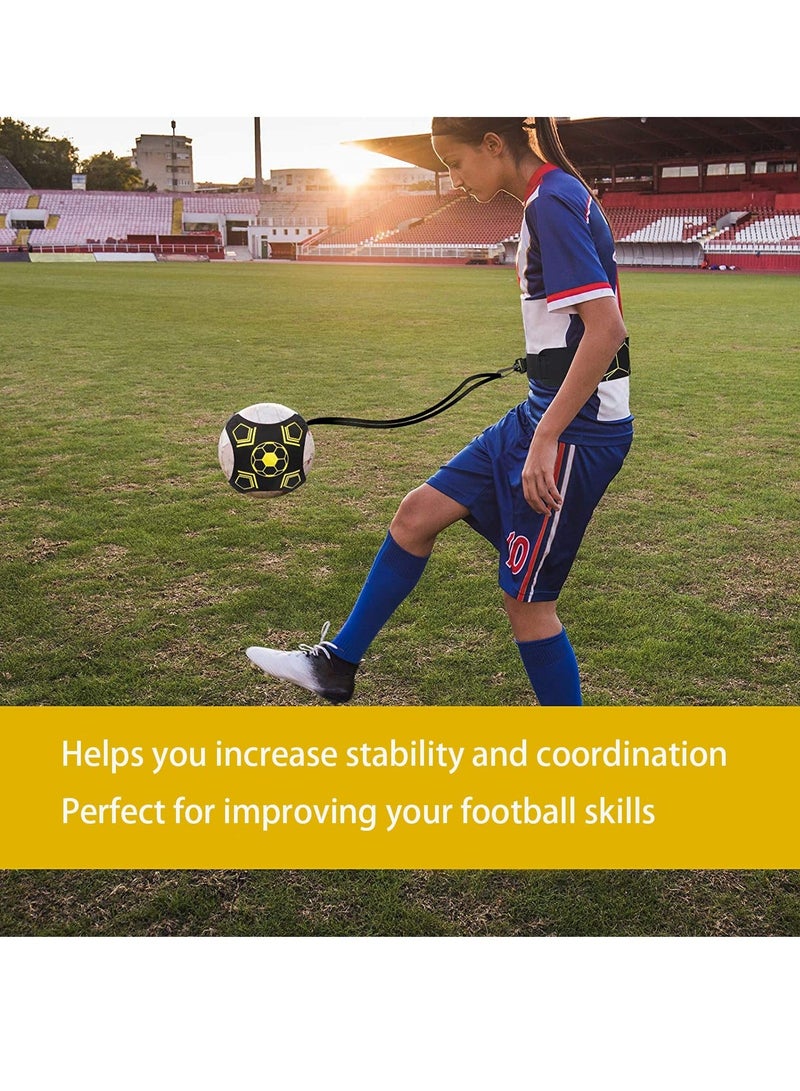 Football Kick Trainer Soccer Training Equipment Aid Skills Improvement Solo Practice for Kids Adults Hands Free Universal Fits All Size Footballs