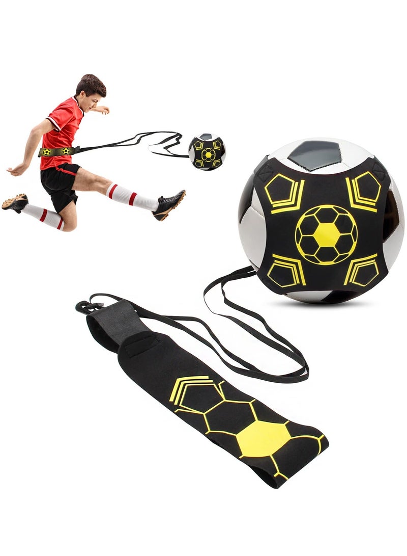 Football Kick Trainer Soccer Training Equipment Aid Skills Improvement Solo Practice for Kids Adults Hands Free Universal Fits All Size Footballs