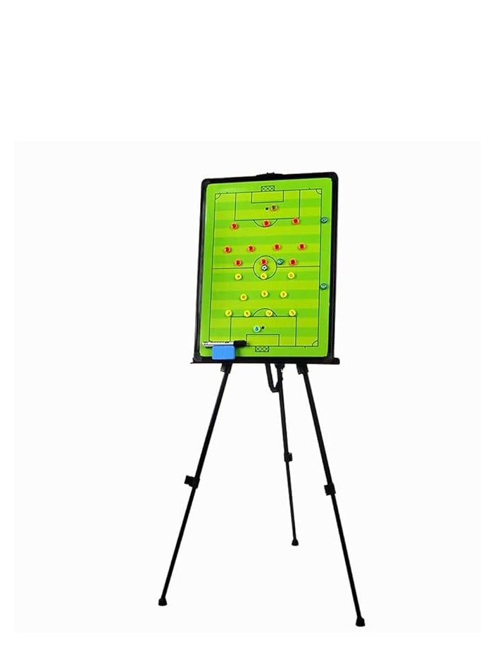 Football Soccer Magnetic Coaching Board Whiteboard With Display Stand, Carry Bag Dry Erase, Marker Pen and Magnets - Foldable and Portable Tactic Board Strategy Board Kit