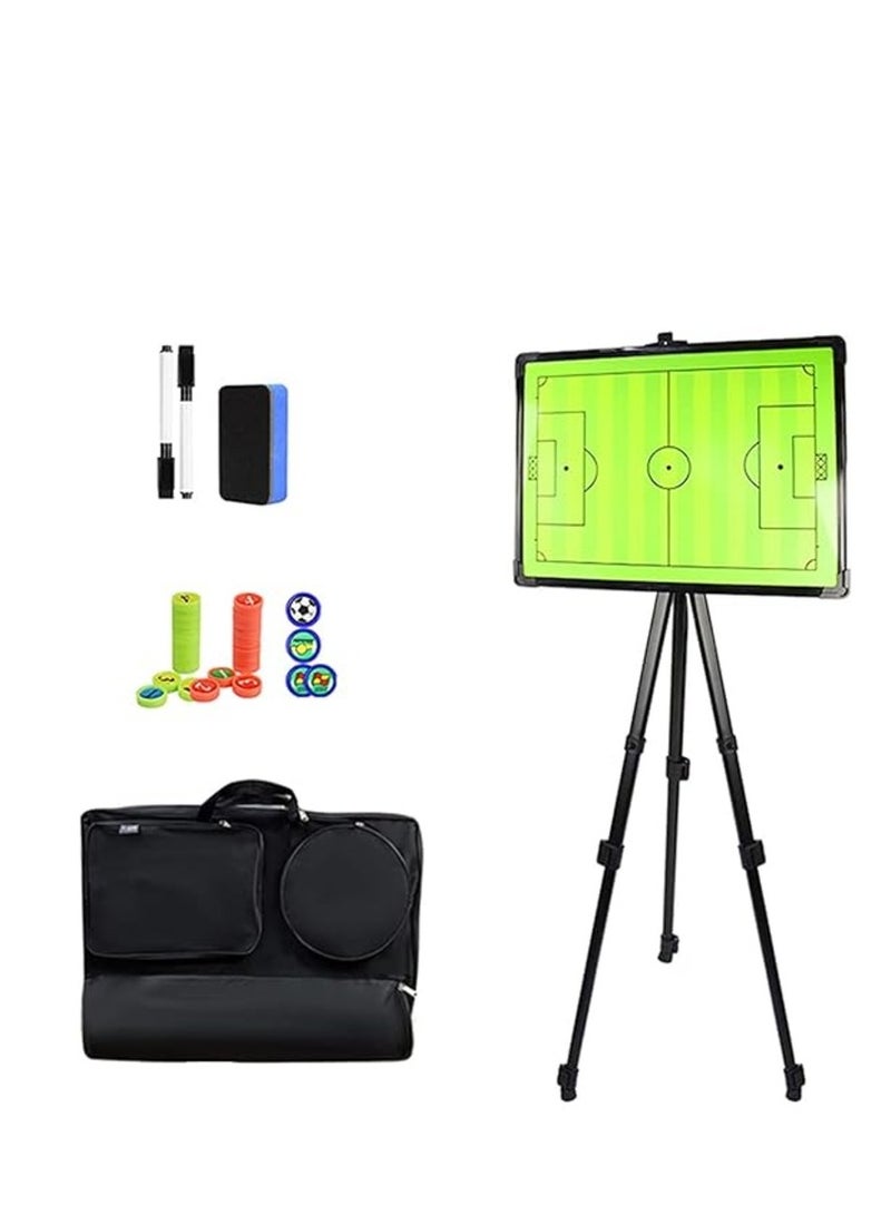 Football Soccer Magnetic Coaching Board Whiteboard With Display Stand, Carry Bag Dry Erase, Marker Pen and Magnets - Foldable and Portable Tactic Board Strategy Board Kit
