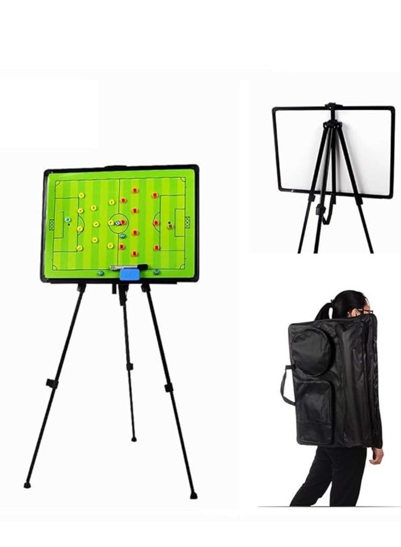 Football Soccer Magnetic Coaching Board Whiteboard With Display Stand, Carry Bag Dry Erase, Marker Pen and Magnets - Foldable and Portable Tactic Board Strategy Board Kit