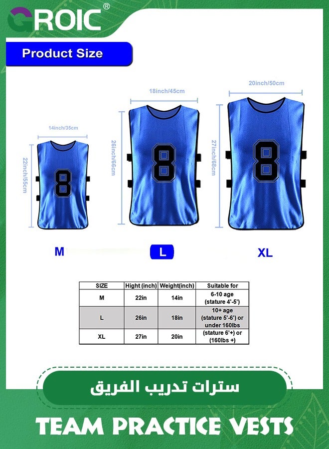 6 Pack Scrimmage Training Vest Team Sports Pinnies Reversible Numbered Soccer Team Pennies Youth Adult Jerseys, Numbered Soccer Pennies, Scrimmage Vest Sports, Team Practice Soccer Bibs Training Vest