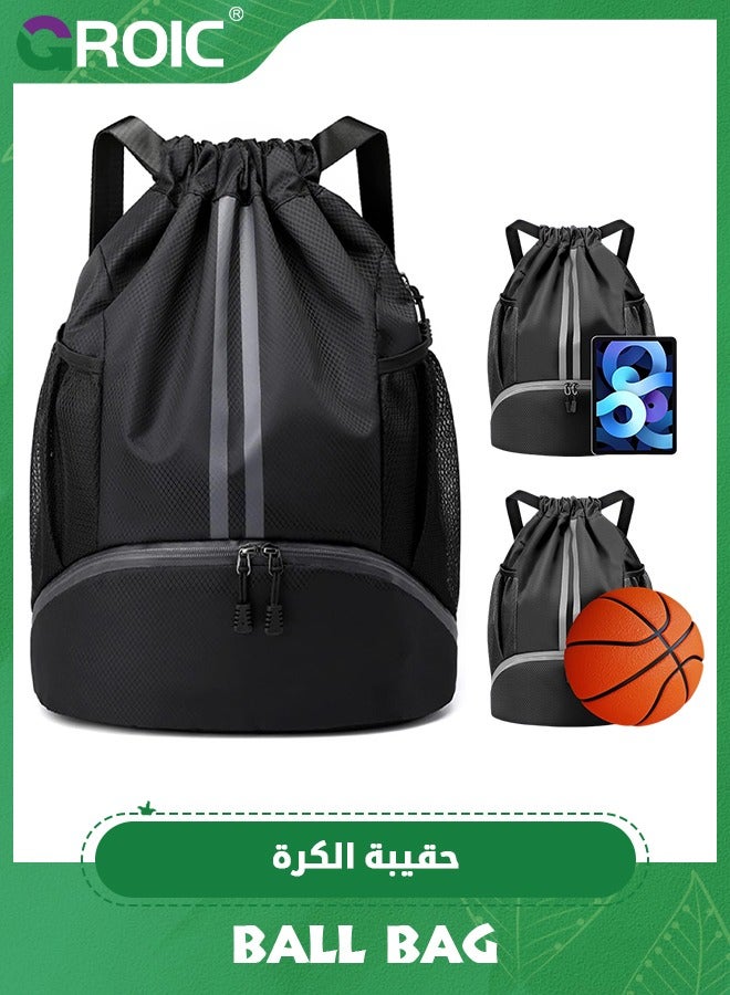 Soccer Bags, Football Backpack, Volleyball Bag, Drawstring Soccer Backpack with Ball and Shoe Compartment, Gym Bags for Men / Women, Football bags for Equipment