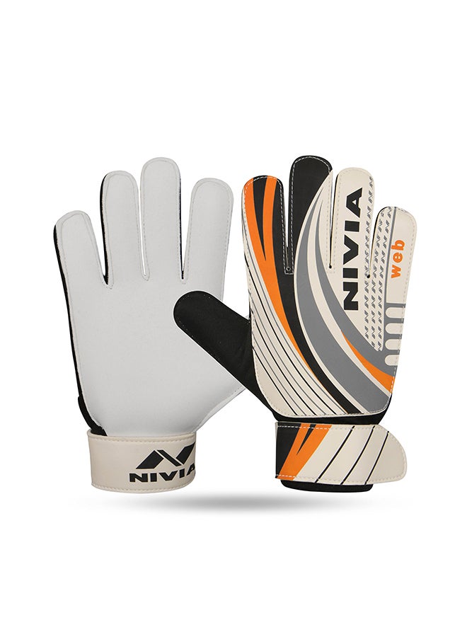 GG-898 Web Goalkeeper Gloves | Material : Leather | Comfortable Velcro | Football | Outdoor Sports