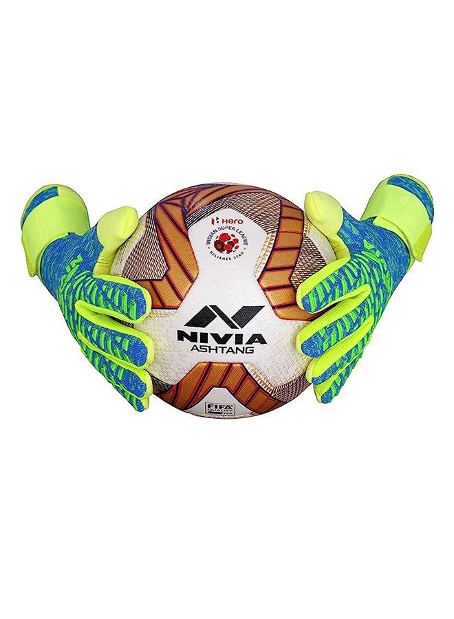 Latex Ashtang Goalkeeper Hand Gloves | Size : Medium | For Men & Women | For Football, Soccer goalkeeping