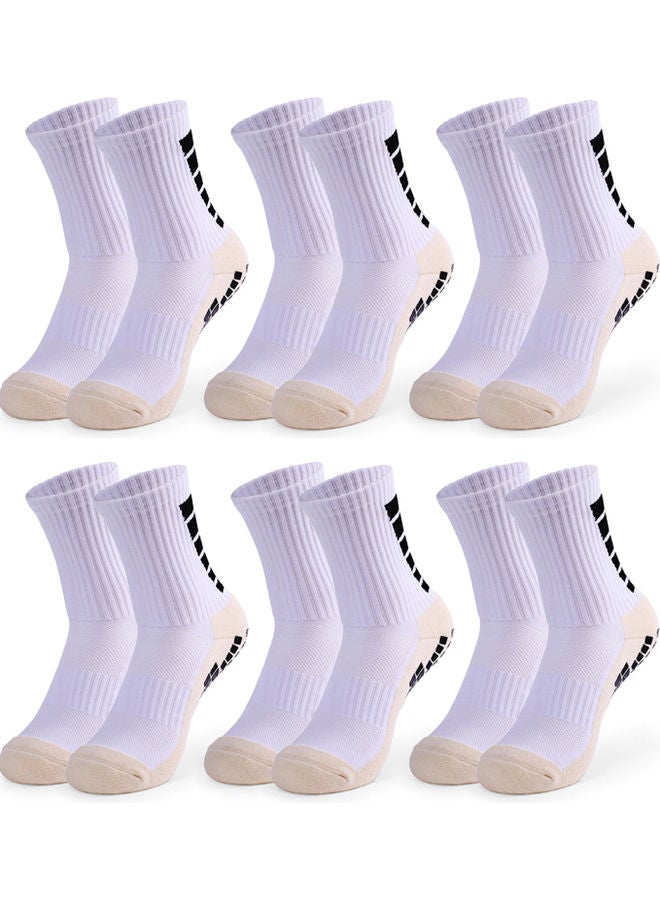 6 Pair Men's Anti Slip Football Socks 22.00 x 9.00 x 20.00cm