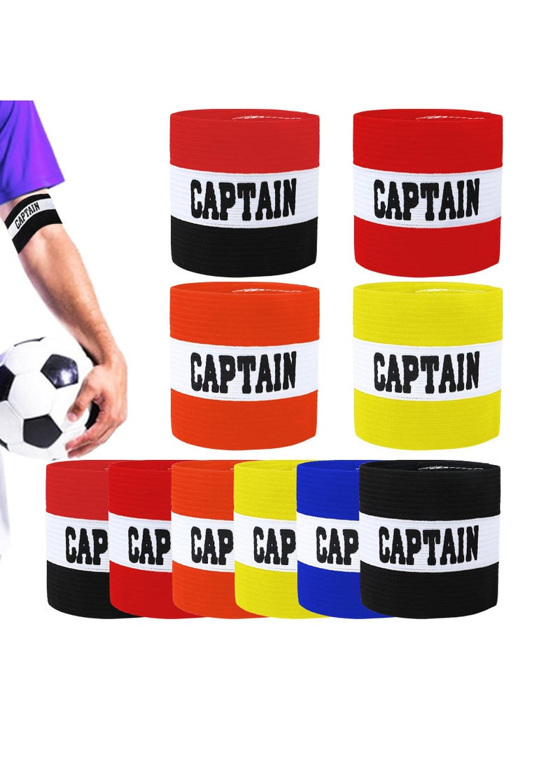 Captain Armbands for Soccer 6 Pack Football Armbands  360° Fit Adjustable High Elasticity and Comfortable Fabric Wear Firmly for Adult Youth Soccer Team Training Hockey Rugby Netball