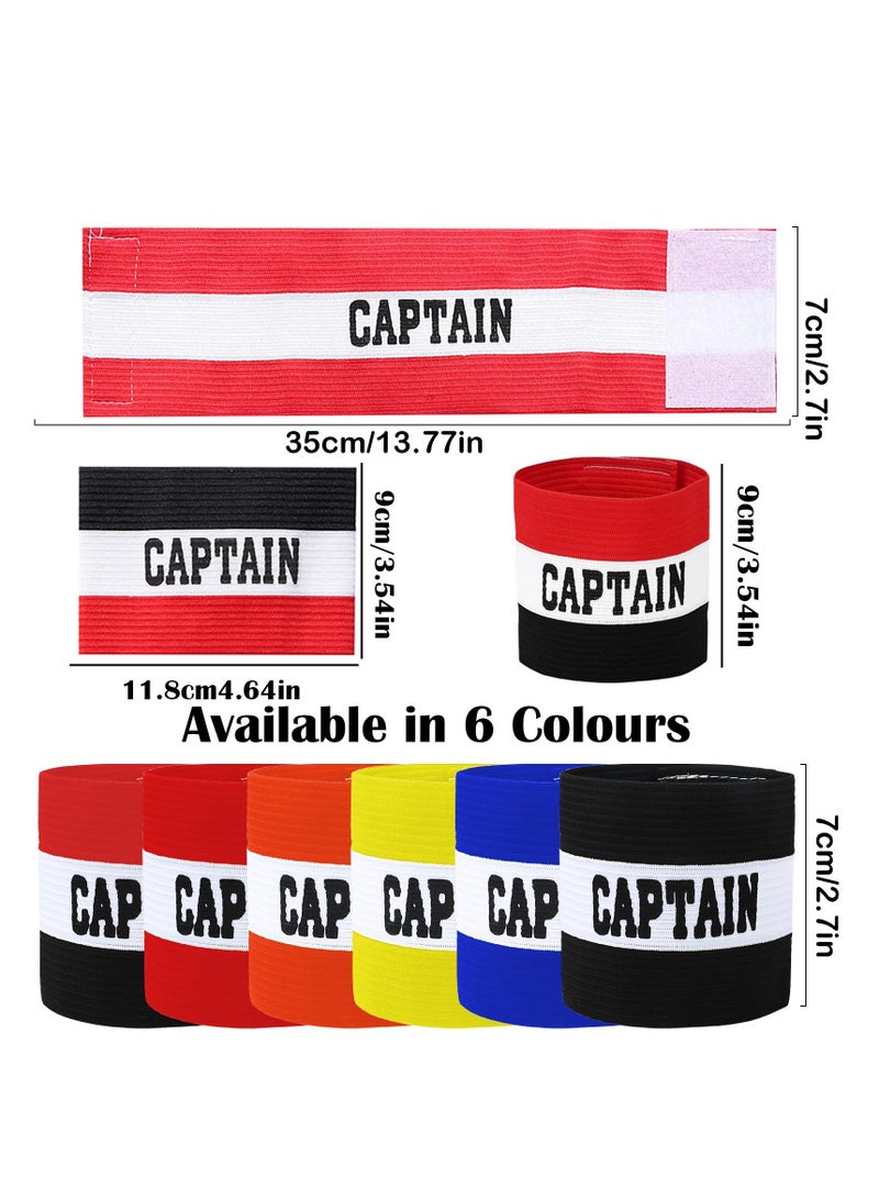 Captain Armbands for Soccer 6 Pack Football Armbands  360° Fit Adjustable High Elasticity and Comfortable Fabric Wear Firmly for Adult Youth Soccer Team Training Hockey Rugby Netball