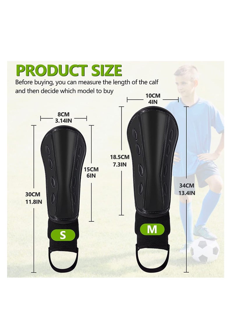 Football Shin Pads for Boys Kids, Non-Slip Shin Guards with Ankle Protection Footballs Training Equipment for Girls Youth Toddler Children