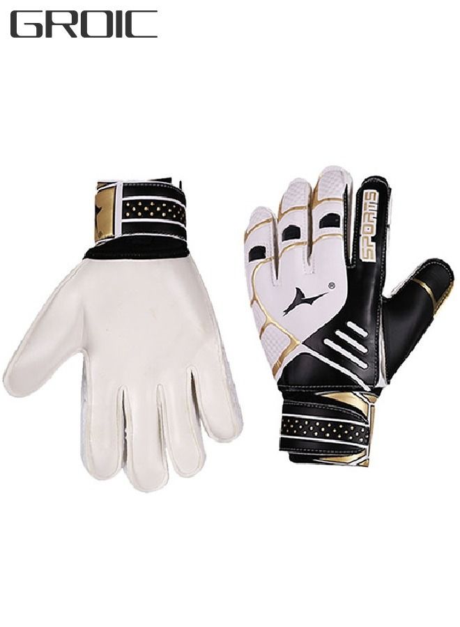 Goalie Gloves for Youth & Adult, Goalkeeper Gloves Kids with Finger Support, Soccer Gloves for Men and Women, Junior Keeper Football Gloves for Training and Match