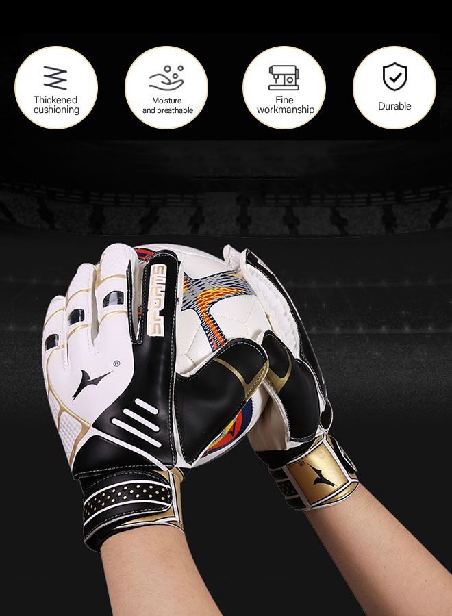 Goalie Gloves for Youth & Adult, Goalkeeper Gloves Kids with Finger Support, Soccer Gloves for Men and Women, Junior Keeper Football Gloves for Training and Match