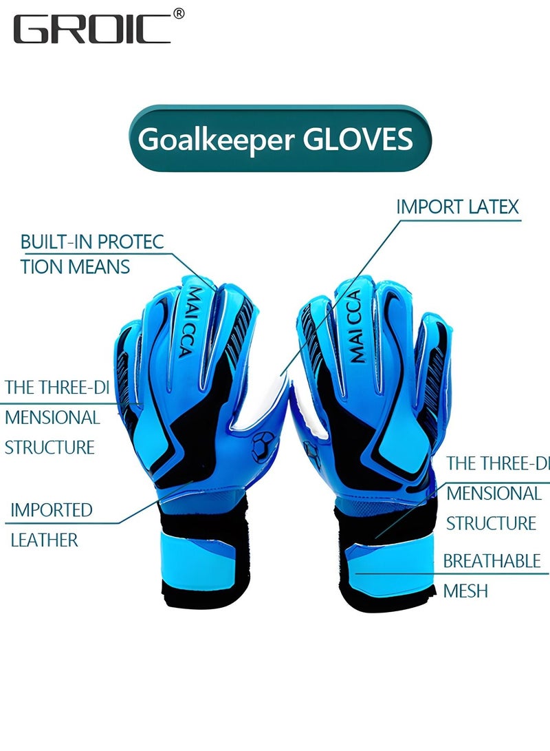 Soccer Goalie Goalkeeper Gloves,Football Gloves with Strong Grips Palms,Anti-Slip Soccer Gloves,Sports Protective Equipment