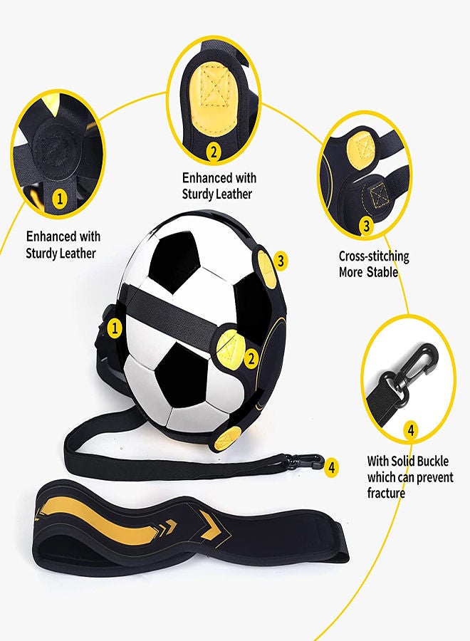 Soccer Training Equipment for Kids Adults Kick Throw Control Skills Solo Practice Training Aid Adjustable Waist Belt with Upgraded Leather Fixation Perfect for Beginners Practicing Assist Set