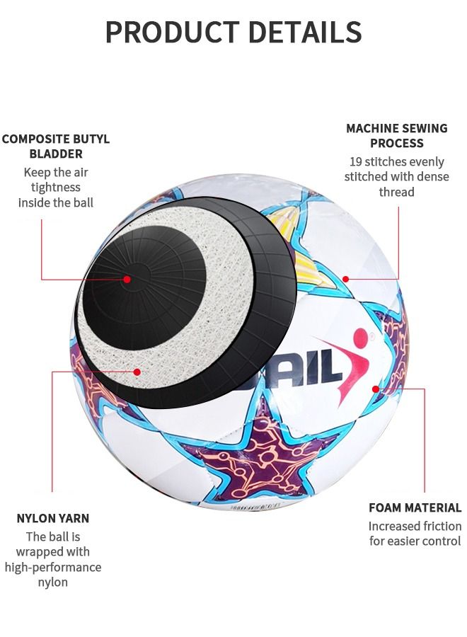 Soccer Ball Size 5 for Youth and Adult Offical Size Wear-resisting Football