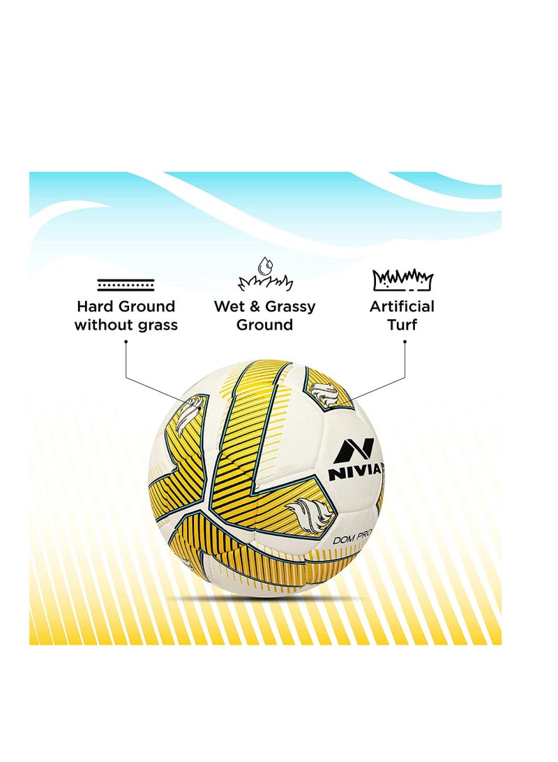 DOM05 Pro ‎PU Football | Size 5 | Machine Stitched | 32 Panel | PU Micro Fiber top Layer | Soccer Ball | Latex Bladder Core