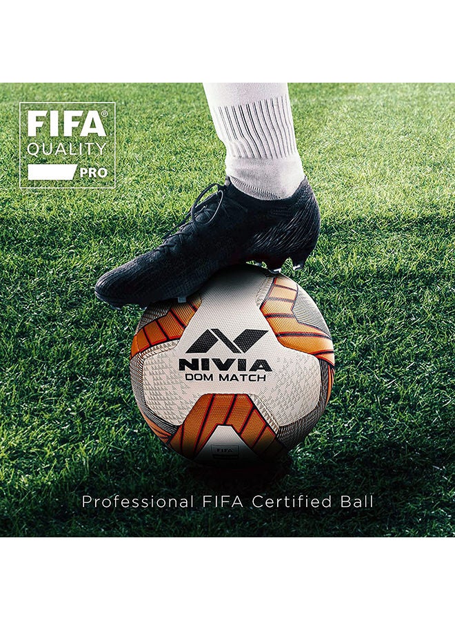 DOM01 Match ‎PU Football | Size 5 | Machine Stitched | 8 Panel | PU Micro Fiber top Layer | Soccer Ball | Latex Bladder Core