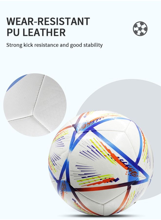 Sports Soccer Balls Official Size 5 Traditional Soccer Balls Size for Kids and Adult Training Ball Official Match Football Balls with Pump, Outdoor & Indoor Match or Game