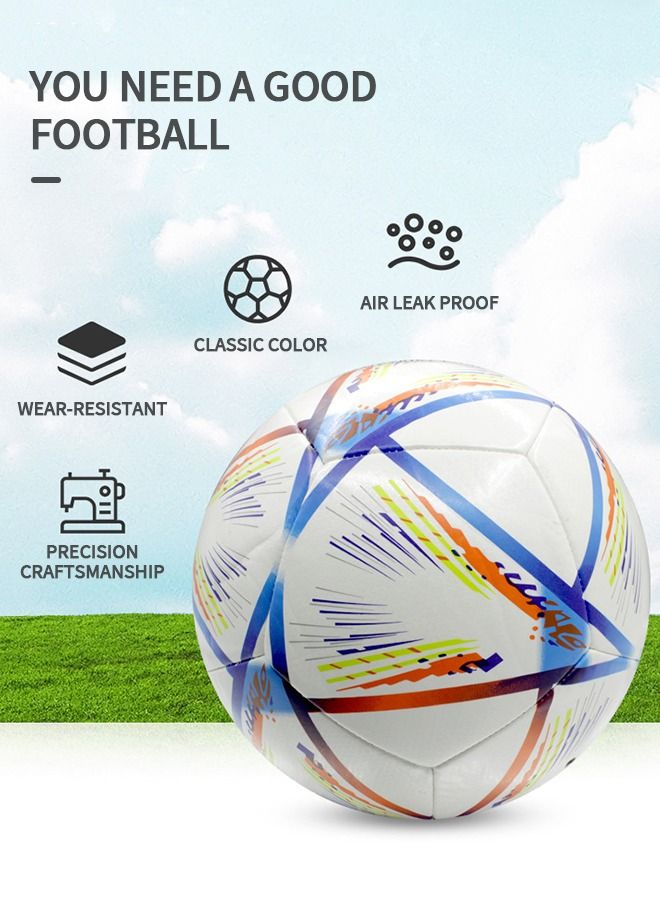 Sports Soccer Balls Official Size 5 Traditional Soccer Balls Size for Kids and Adult Training Ball Official Match Football Balls with Pump, Outdoor & Indoor Match or Game
