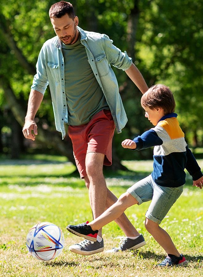 Sports Soccer Balls Official Size 5 Traditional Soccer Balls Size for Kids and Adult Training Ball Official Match Football Balls with Pump, Outdoor & Indoor Match or Game