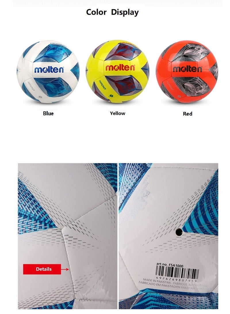 Molten Football F5A1000 Red Best Indoor or Outdoor for Soccer Players and Football Fansll Fans Red