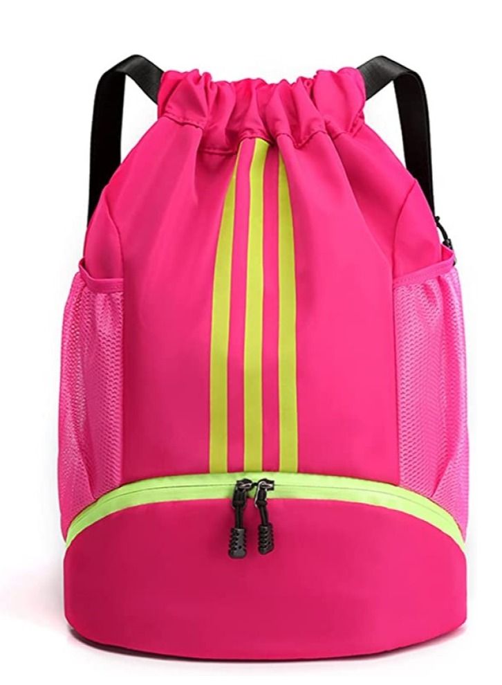 Drawstring Backpack Bag Gym Sack String Men Women Basketball Bundle Pocket Student School Football Storage Large Capacity Fitness